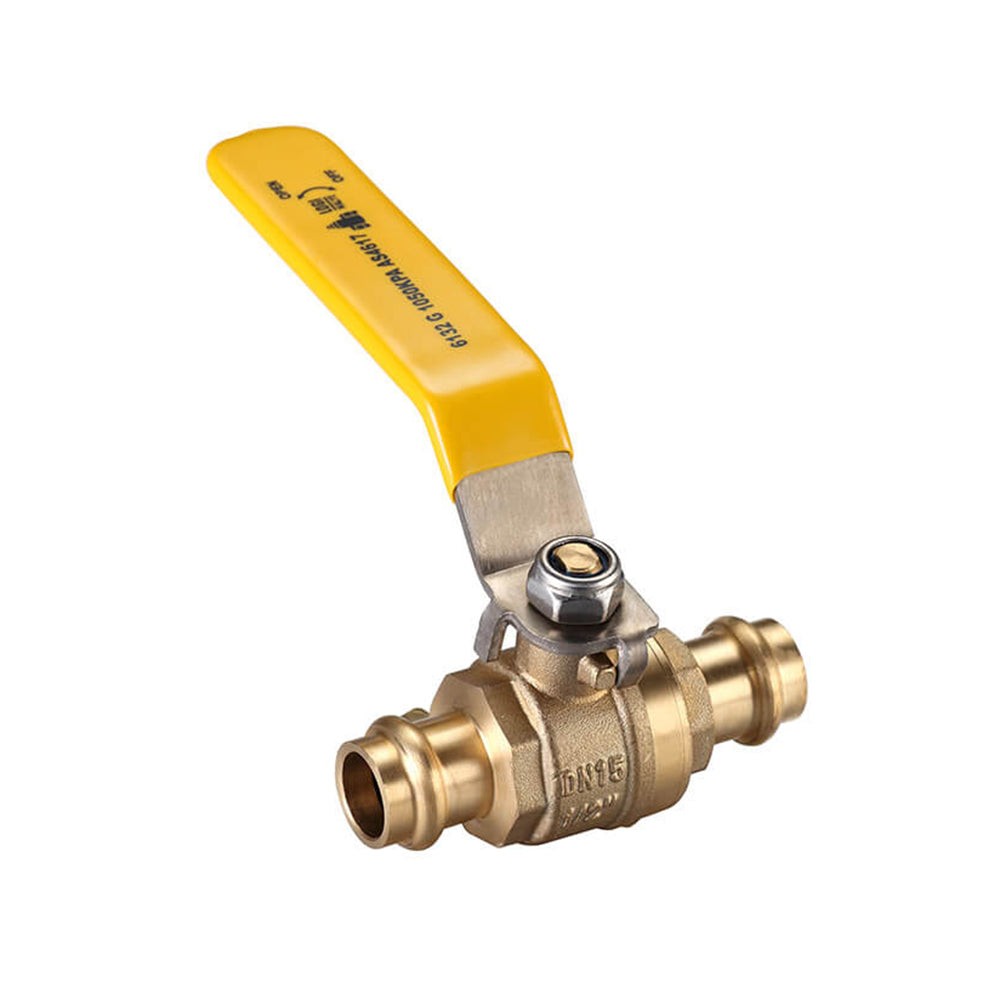 Copper Press Gas Ball Valve CU x CU Lever Handle