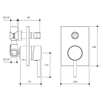 PINO WALL MIXER DIVERTER