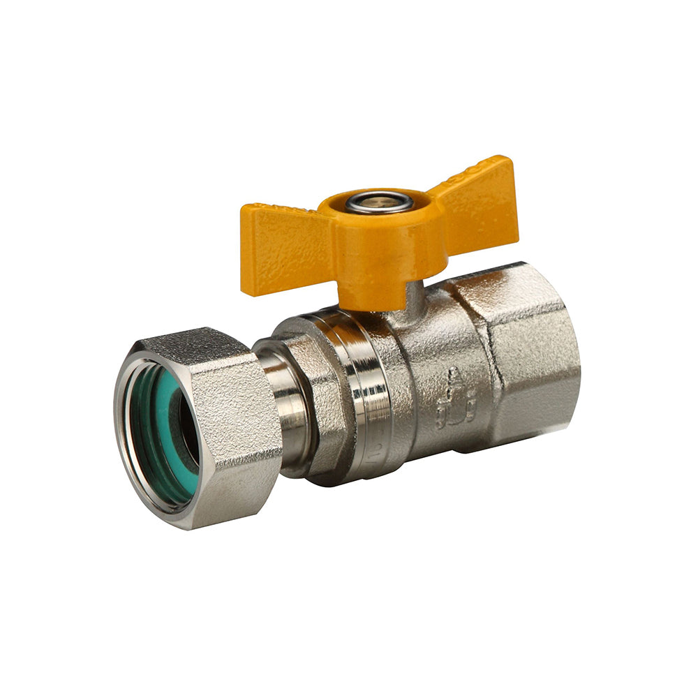 Gas Ball Valve Loose Nut x FI Butterfly Handle