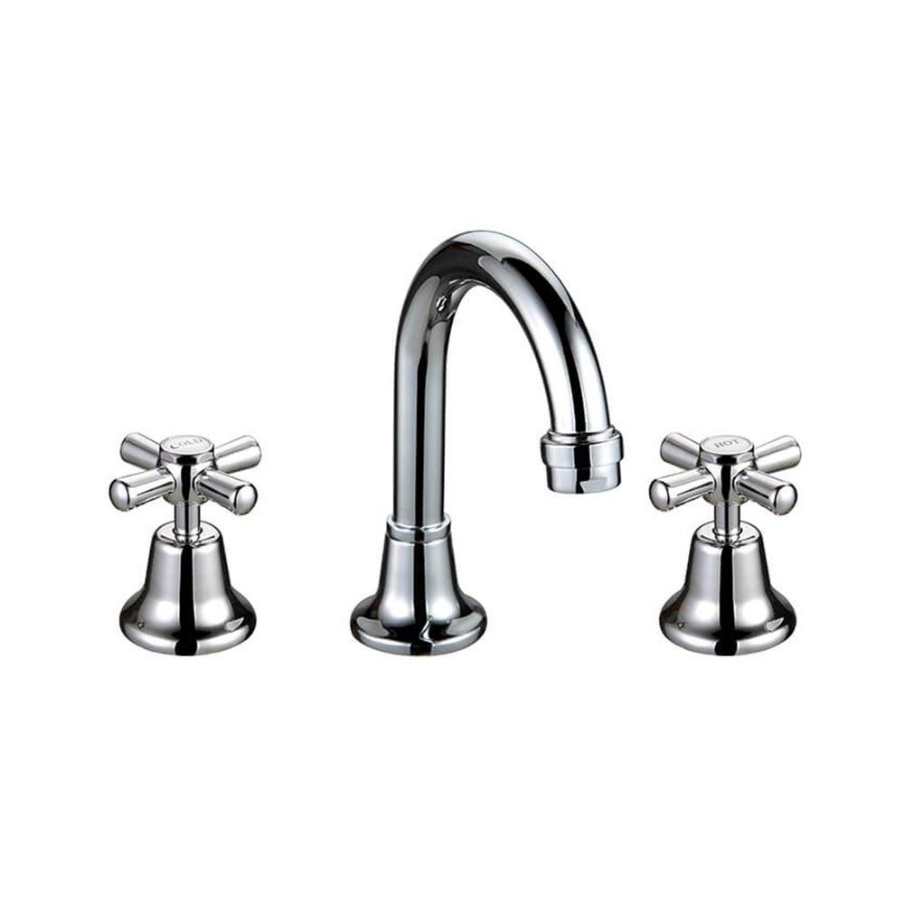 WHITEHALL CHROME PLATED BASIN SET ANTI VANDAL WITH JUMPER VALVE