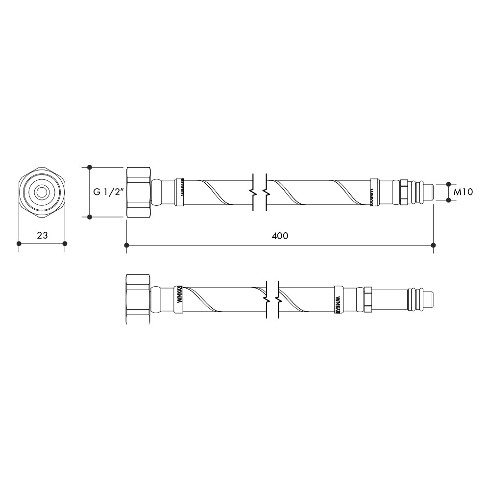 Flexible Hose Mixer Tails 400mm