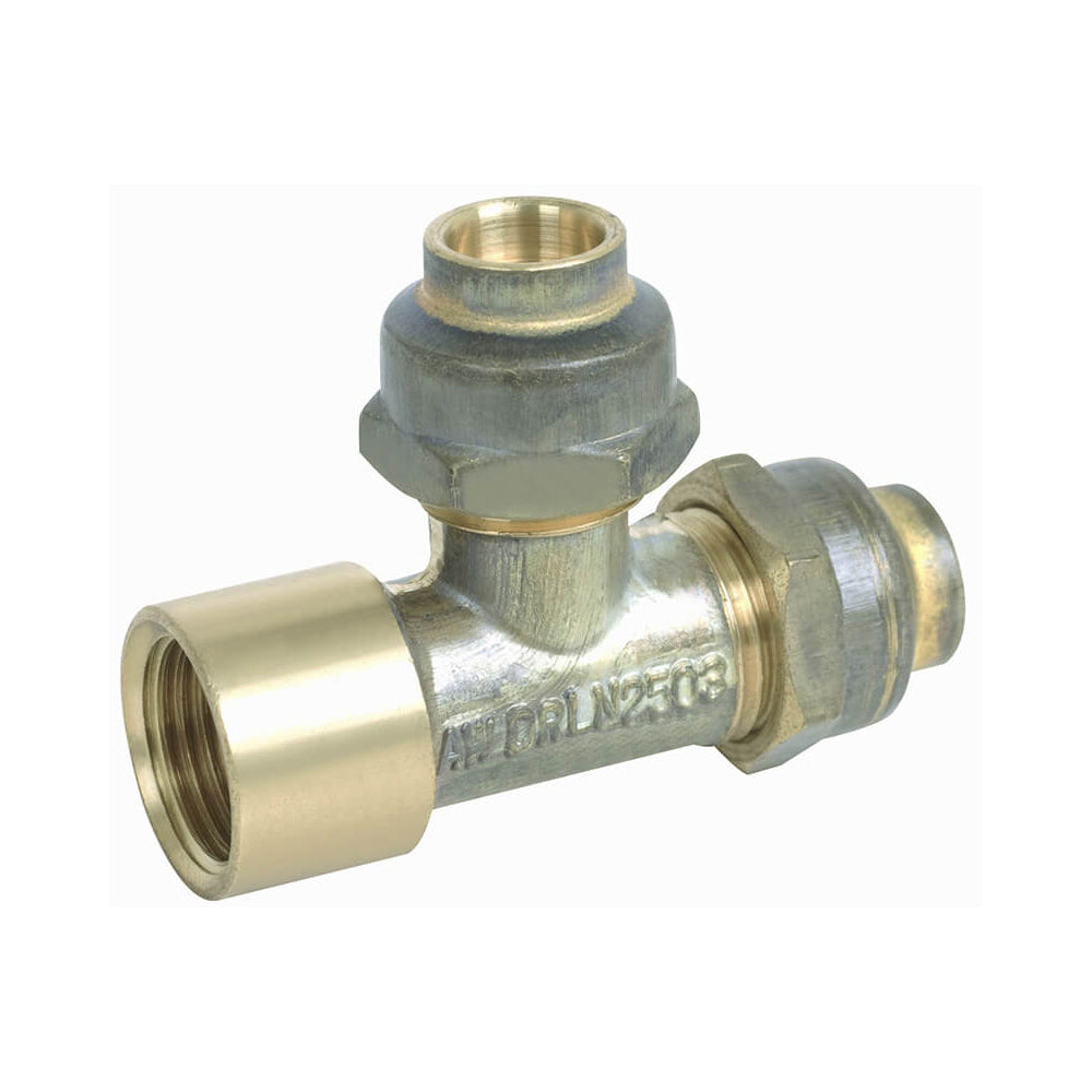 Flared Compression Tee Brass 15Fl x 15C x 15C