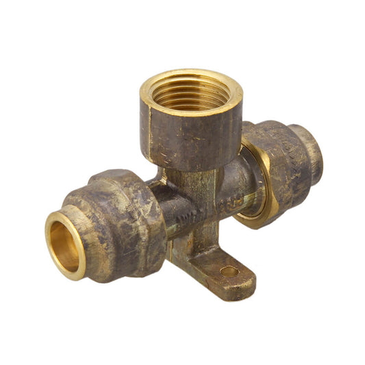 Flared Compression Tee Lugged Brass 15C x 15Fl x 15C