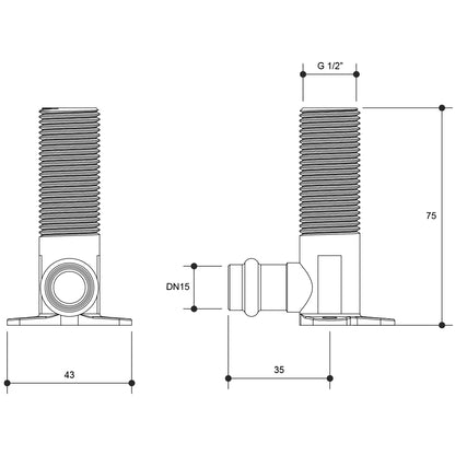 Gas Brass Elbow MI Lugged