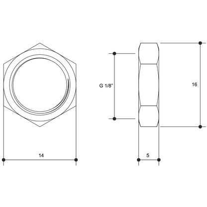 Screwed Brassware Lock Nut