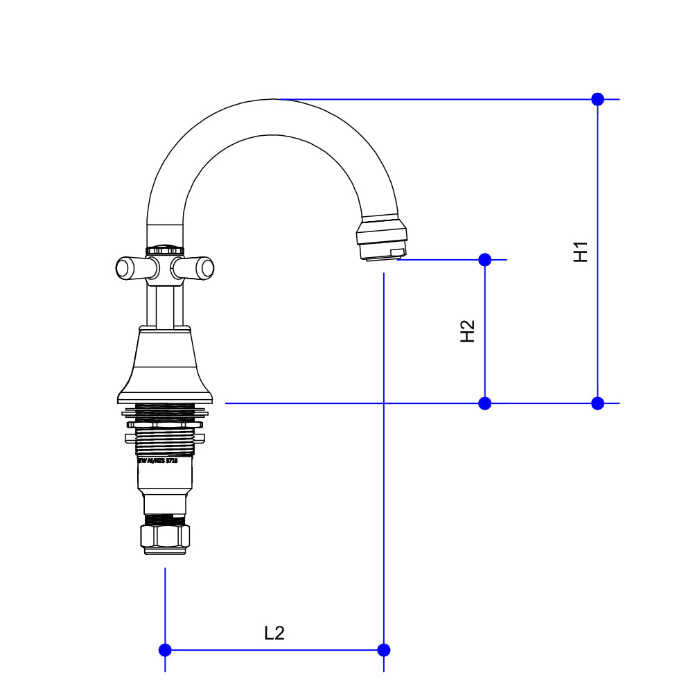 WHITEHALL CHROME PLATED BASIN SET ANTI VANDAL CERAMIC DISC