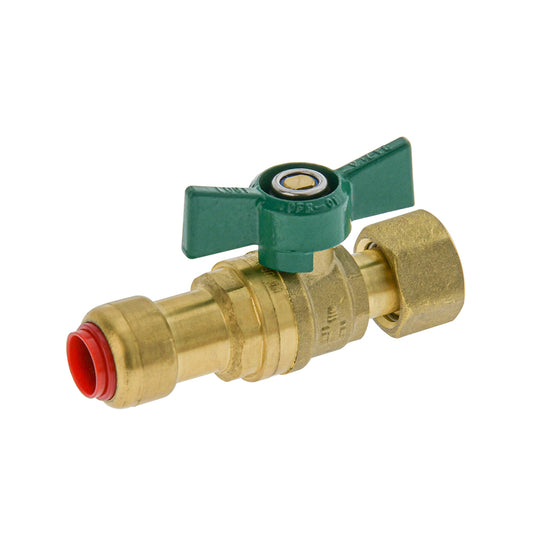 Isolation Non Return Ball Valve with Check Valve Swivel Copper Push Fit 15mm