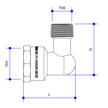 Screwed Brassware Elbow 15Ml x 20Fl Reducing